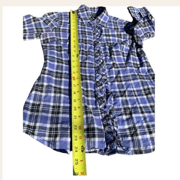 Banana Republic Blue Plaid Button Down Long Sleeve Top Size Small - Picture 5 of 5